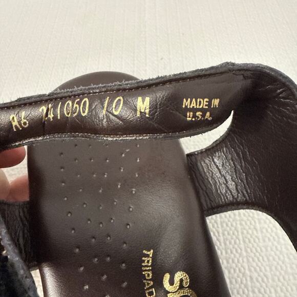 SAS Suntimer Sandals Womens Size 10 M Brown Croc Block Heel Ankle Strap - Picture 3 of 10